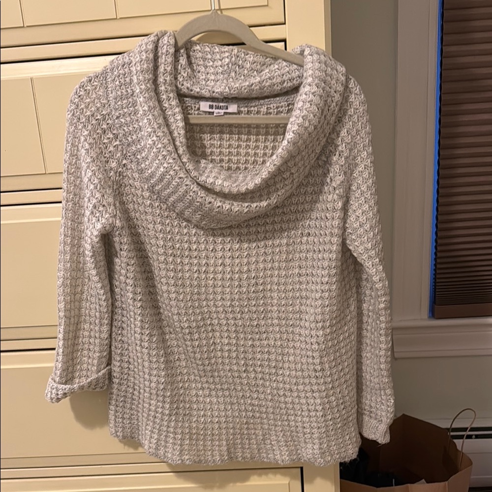BB Dakota Gray Cowl Neck Sweater